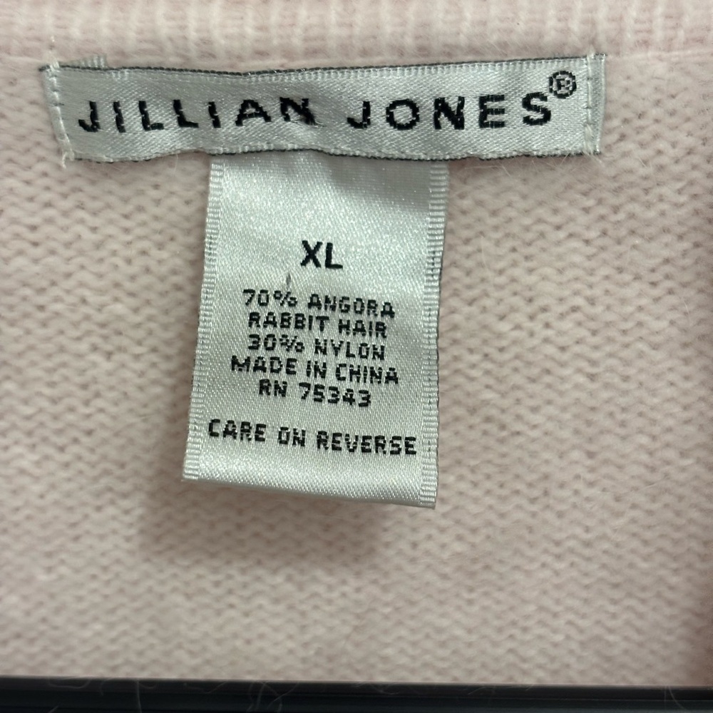 Jillian Jones Angora Rabbit Hair Ruffled Cardigan, Soft Pink - Picture 2 of 3